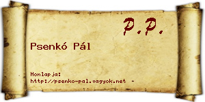 Psenkó Pál névjegykártya